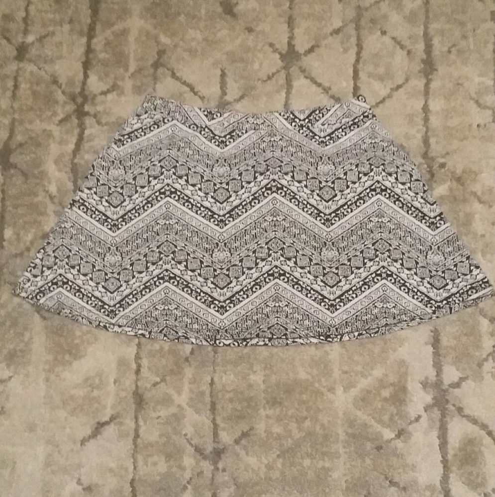 LAST CHANCE -Zigzag Striped Patterned Skater Skirt